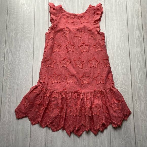 SAINTS & SECRETS WOMEN'S DUSTY ROSE PINK START JACQUARD RUFFLE MINI DRESS SMALL - Picture 1 of 12